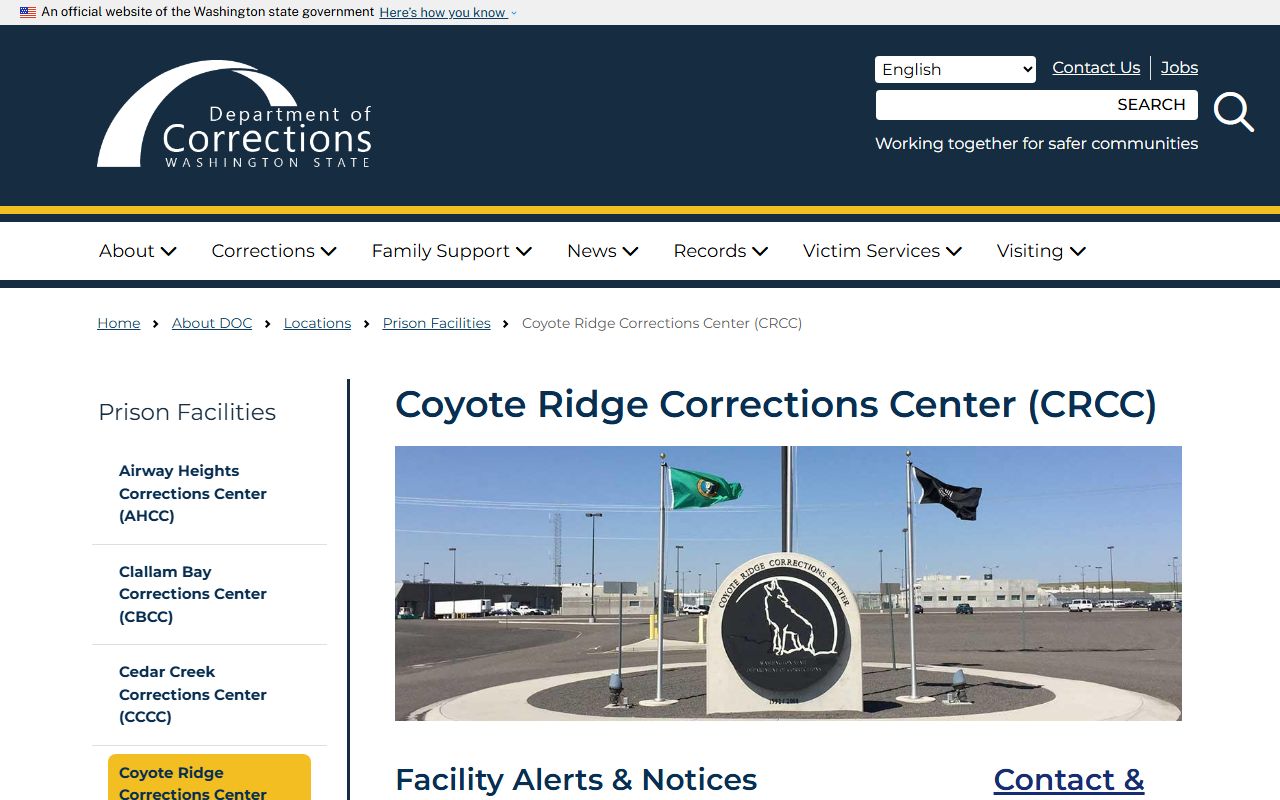 Coyote Ridge Corrections Center DOC inmate lookup and prison information