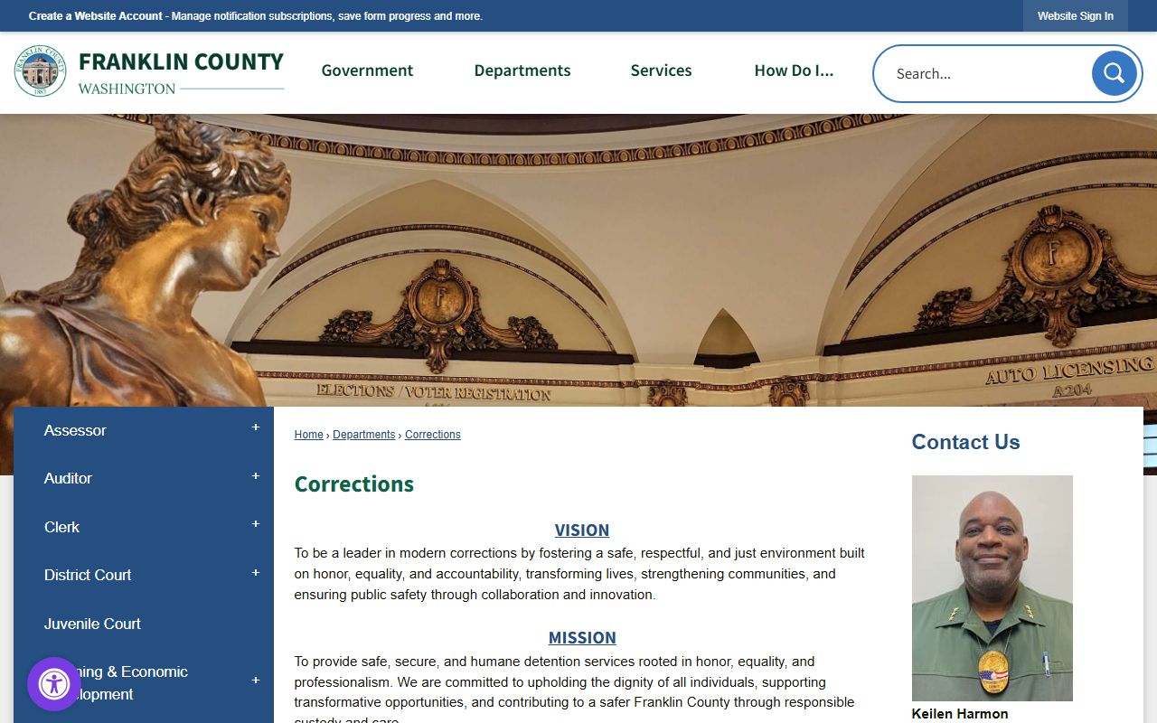 Franklin County Corrections Center inmate roster and jail information overview